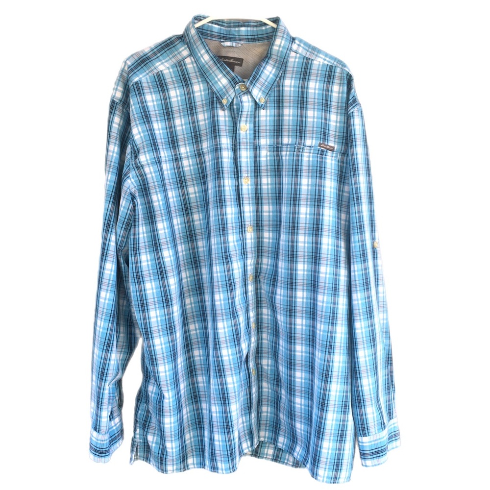 Vintage 90s Nautica Shirt Mens Medium Button Down Blue Green Stripe Plai…